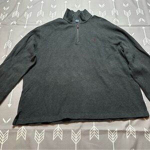 Polo Ralph Lauren Men’s Sweatshirt Size XL 100% Cotton 1/4 Zip Gray Logo Vintage